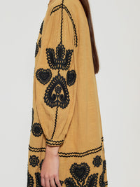 Robe brodée Robby - Camel