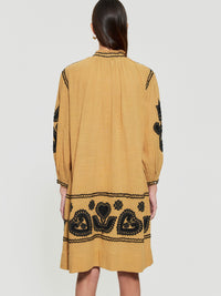 Robe brodée Robby - Camel
