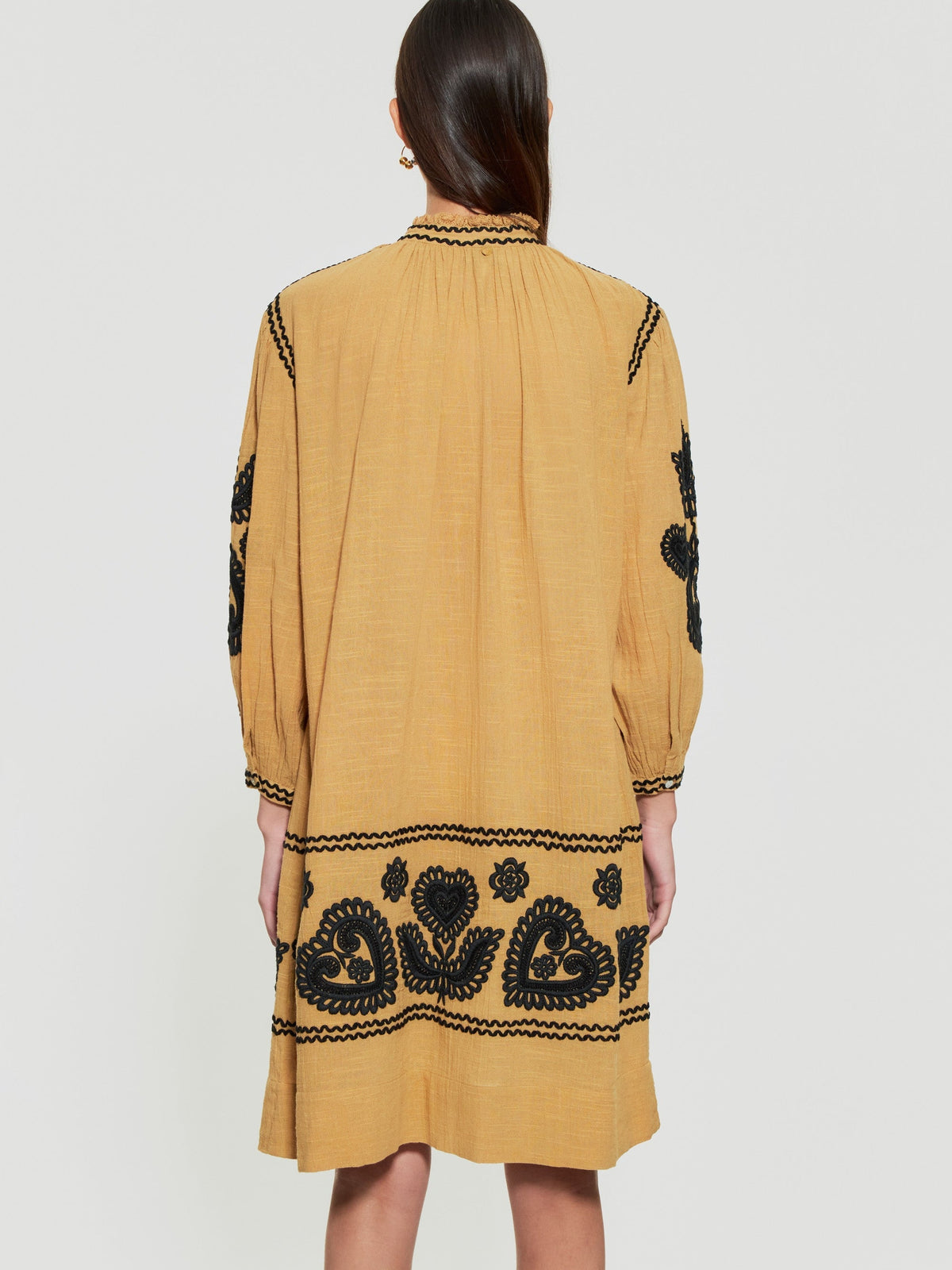 Robe brodée Robby - Camel