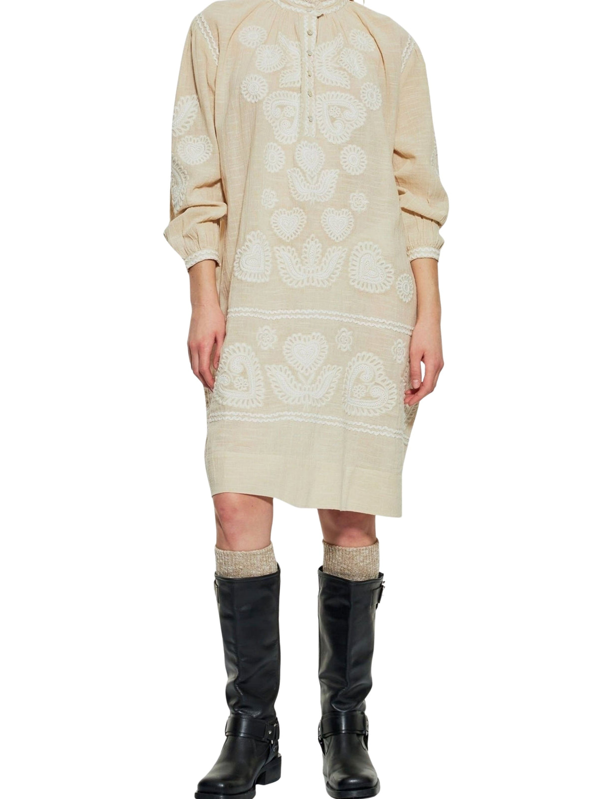 Robe brodée Robby - Cream