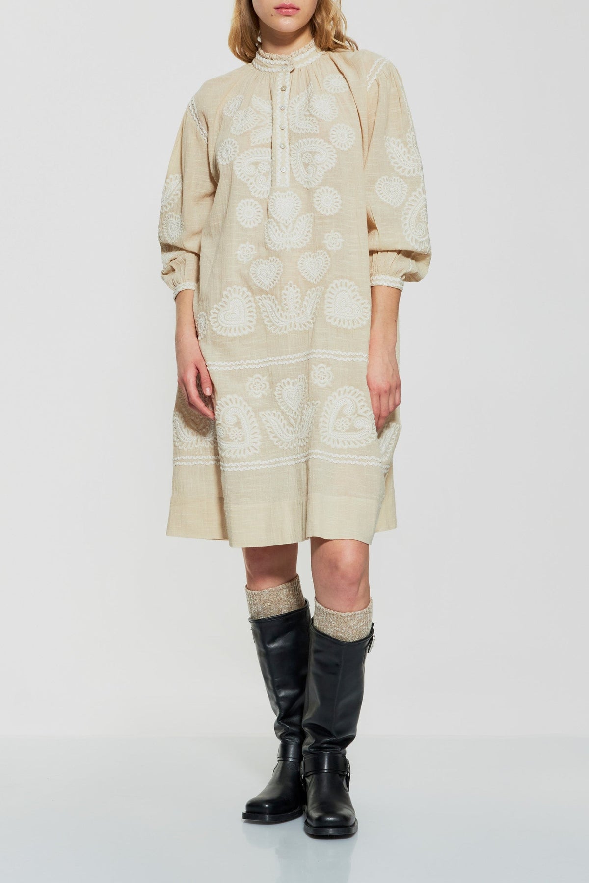 Robe brodée Robby - Cream