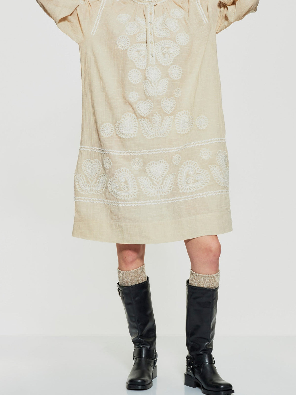 Robe brodée Robby - Cream