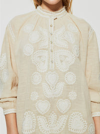 Robe brodée Robby - Cream