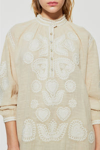 Robe brodée Robby - Cream