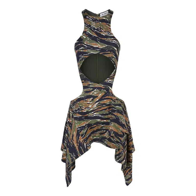 Magnolia mini dress - Military/light brown
