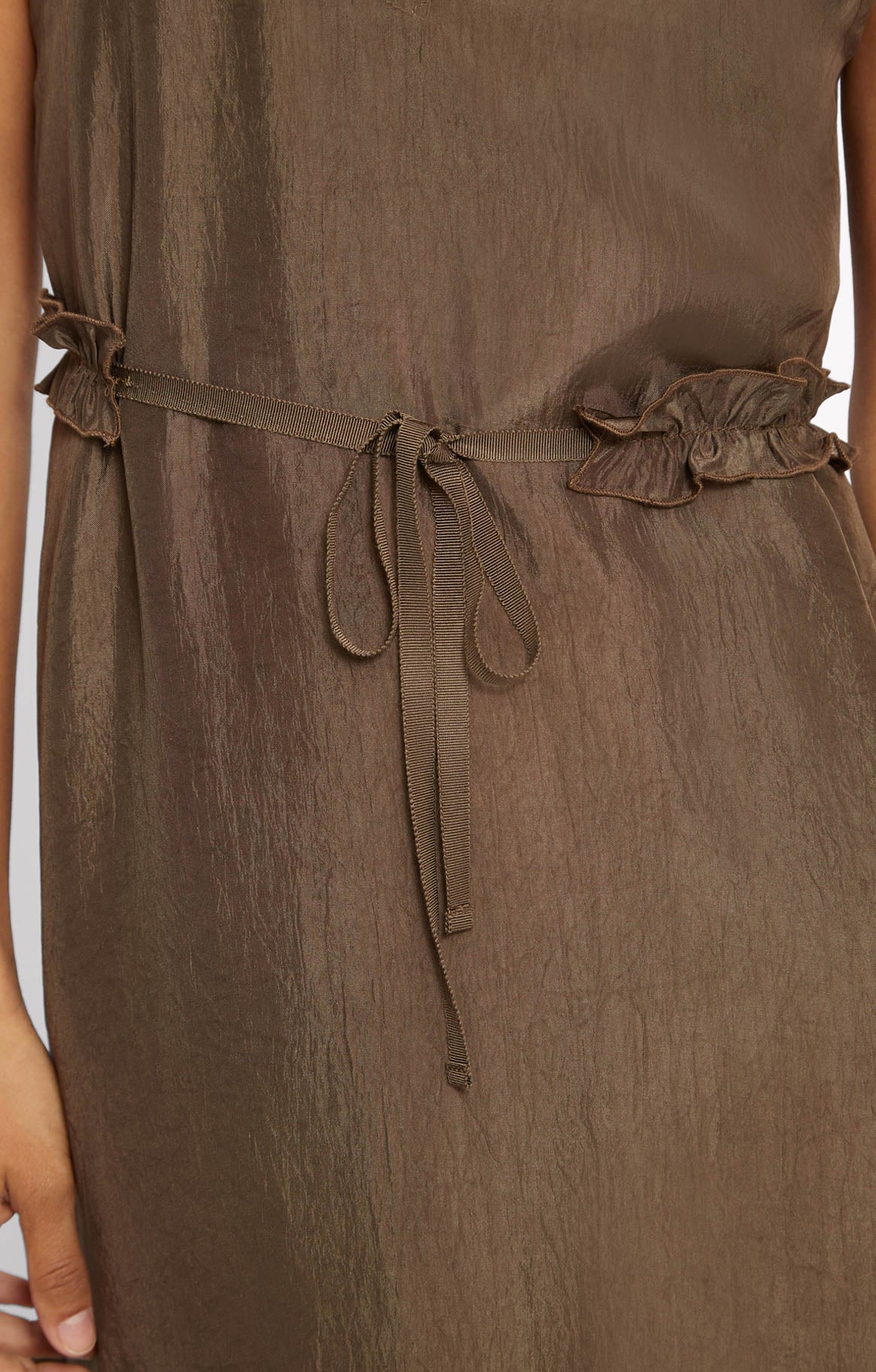 Robe longue Gemma en satin - Moka