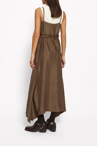 Robe longue Gemma en satin - Moka