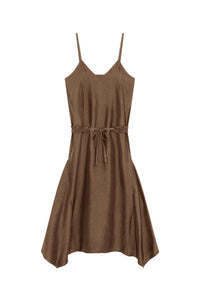 Robe longue Gemma en satin - Moka