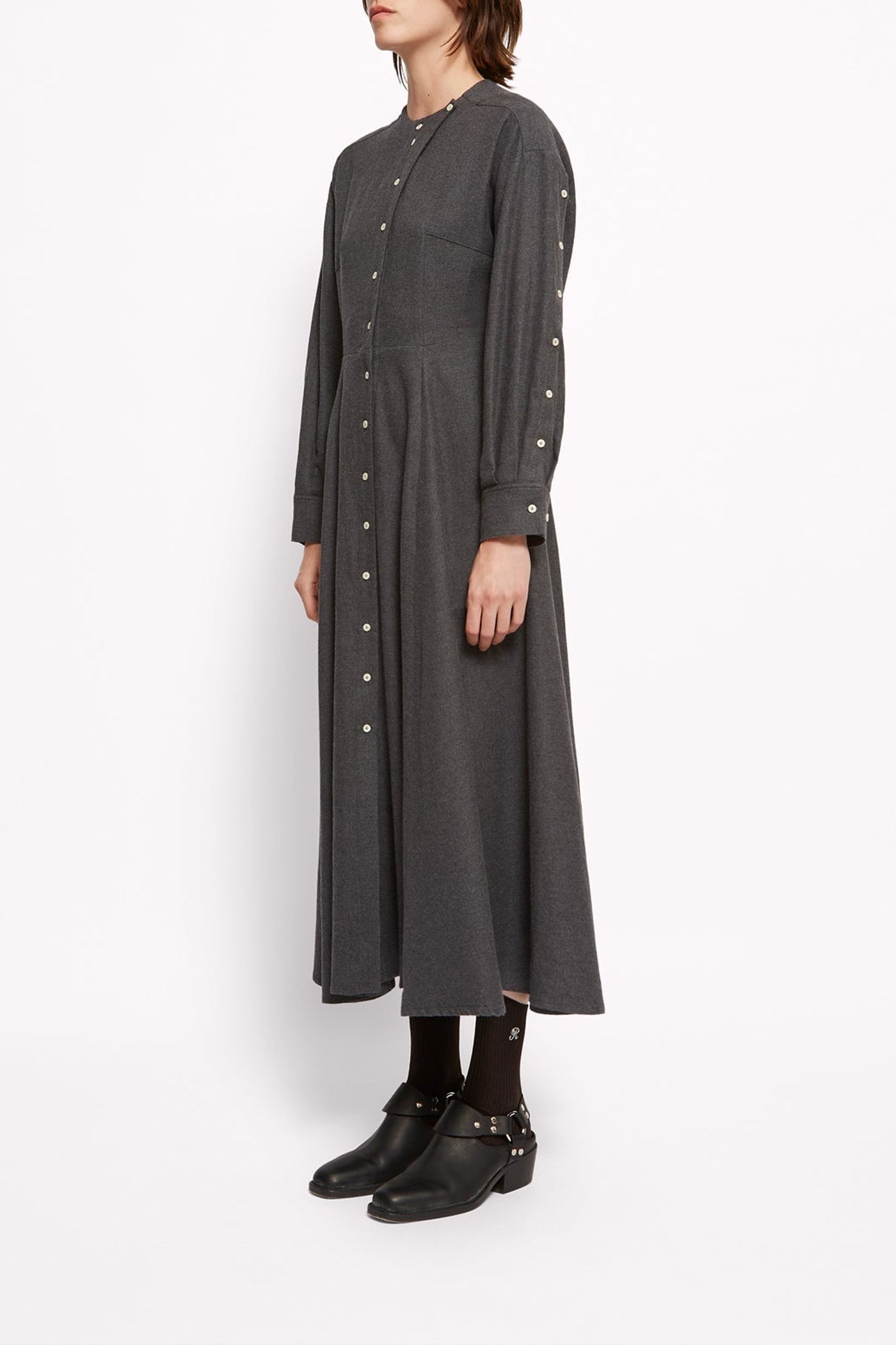Robe longue Jasper en coton - Anthracite
