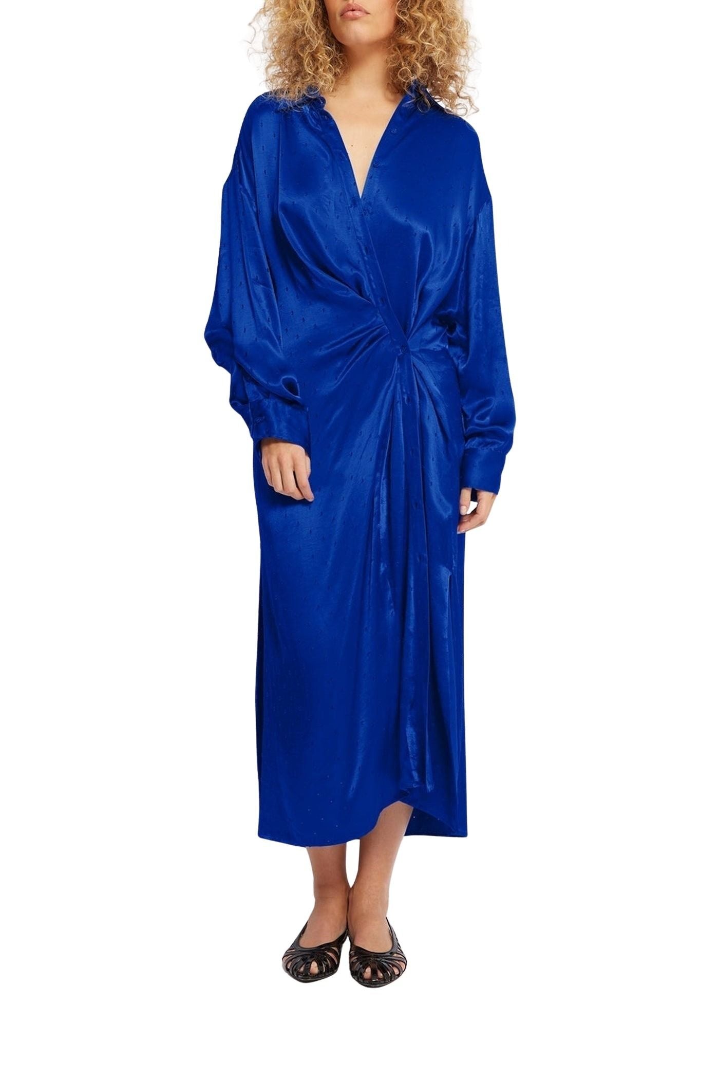 Robe longue Jilly droite twistée - Blue