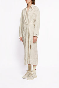 Robe midi Jilly droite twistée - Ecru