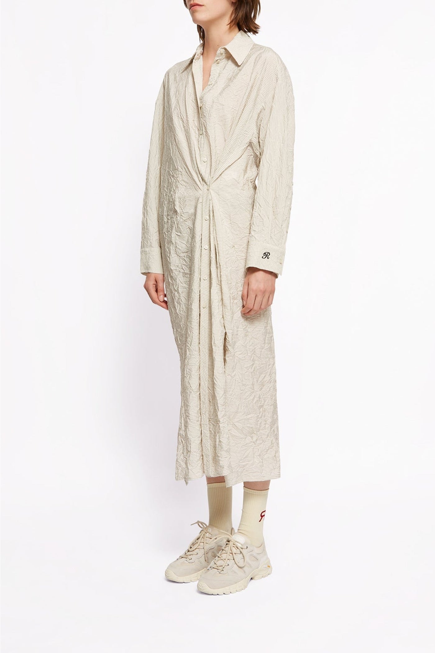 Robe midi Jilly droite twistée - Ecru