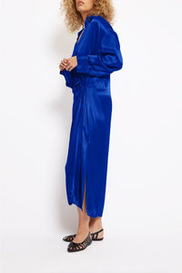 Robe longue Jilly droite twistée - Blue
