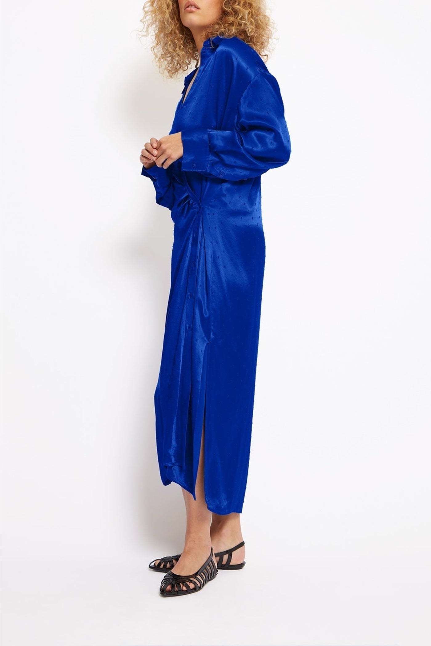 Robe longue Jilly droite twistée - Blue