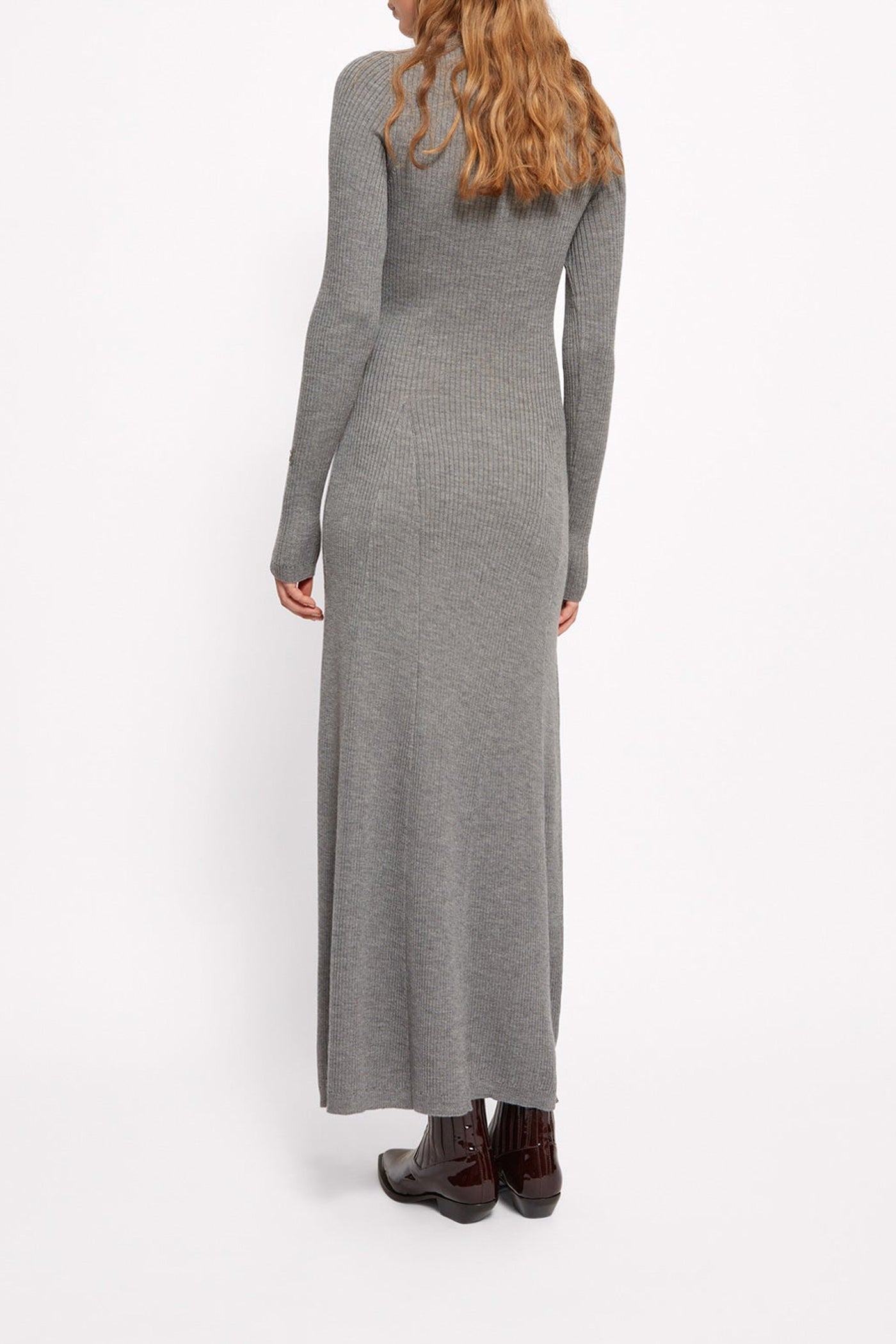 Robe longue Mickie en laine - Gris