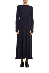 Robe longue Mickie en laine - Navy