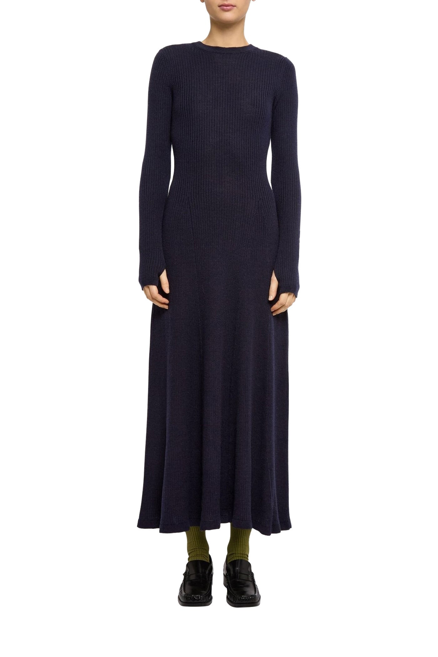 Robe longue Mickie en laine - Navy