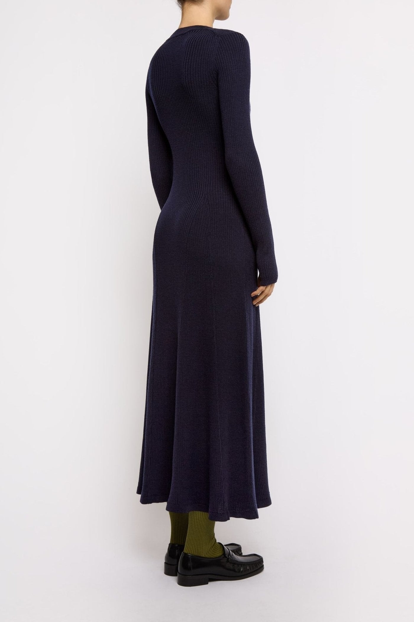Robe longue Mickie en laine - Navy
