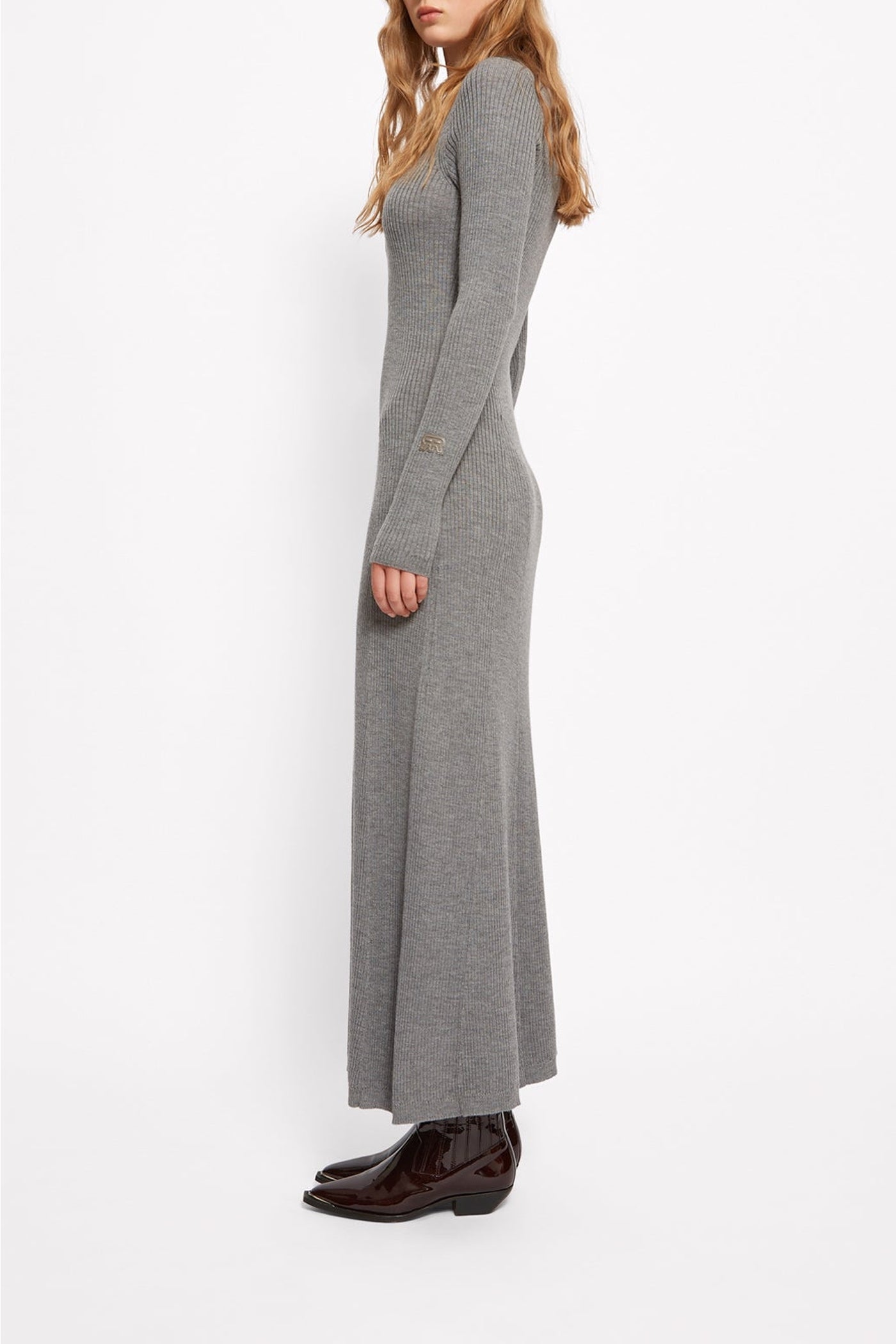 Robe longue Mickie en laine - Gris