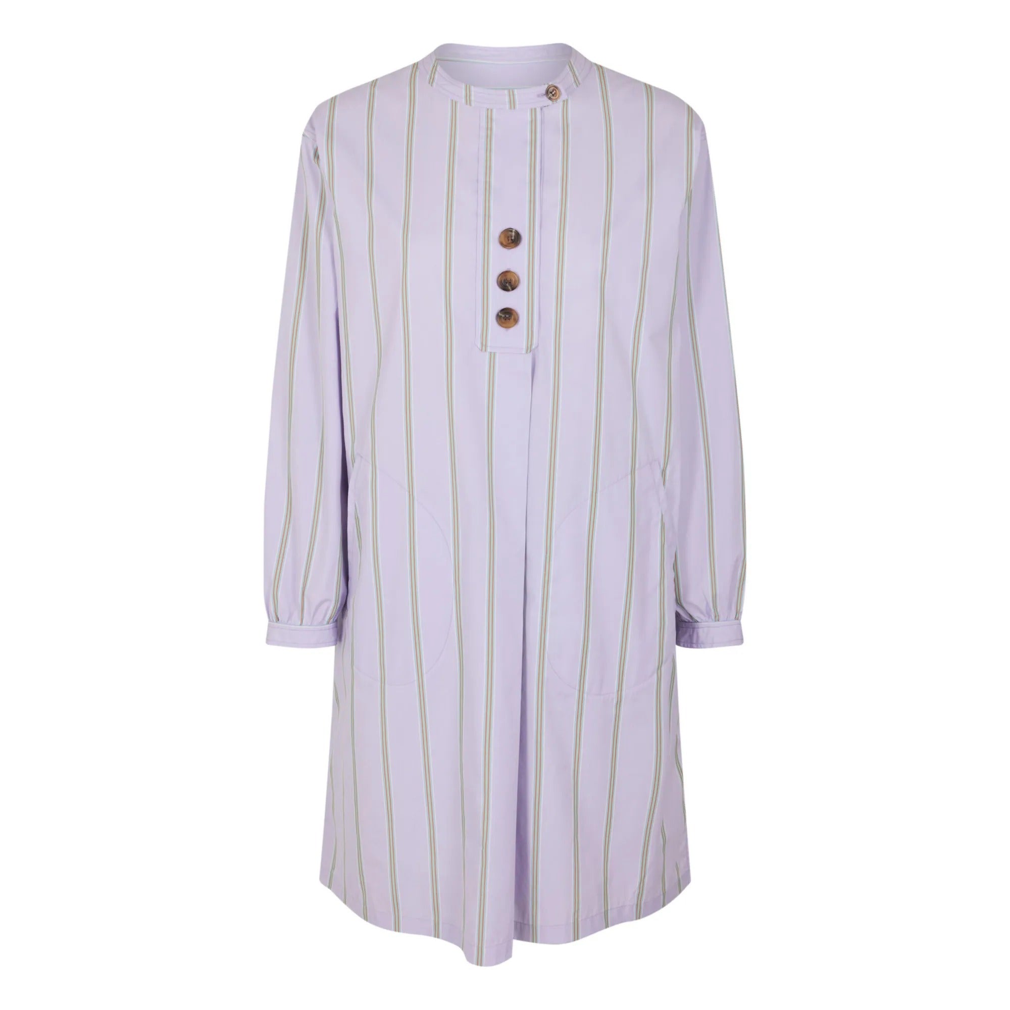 LILAS/VERT _ Robe Onagre en coton - Lilas & vert