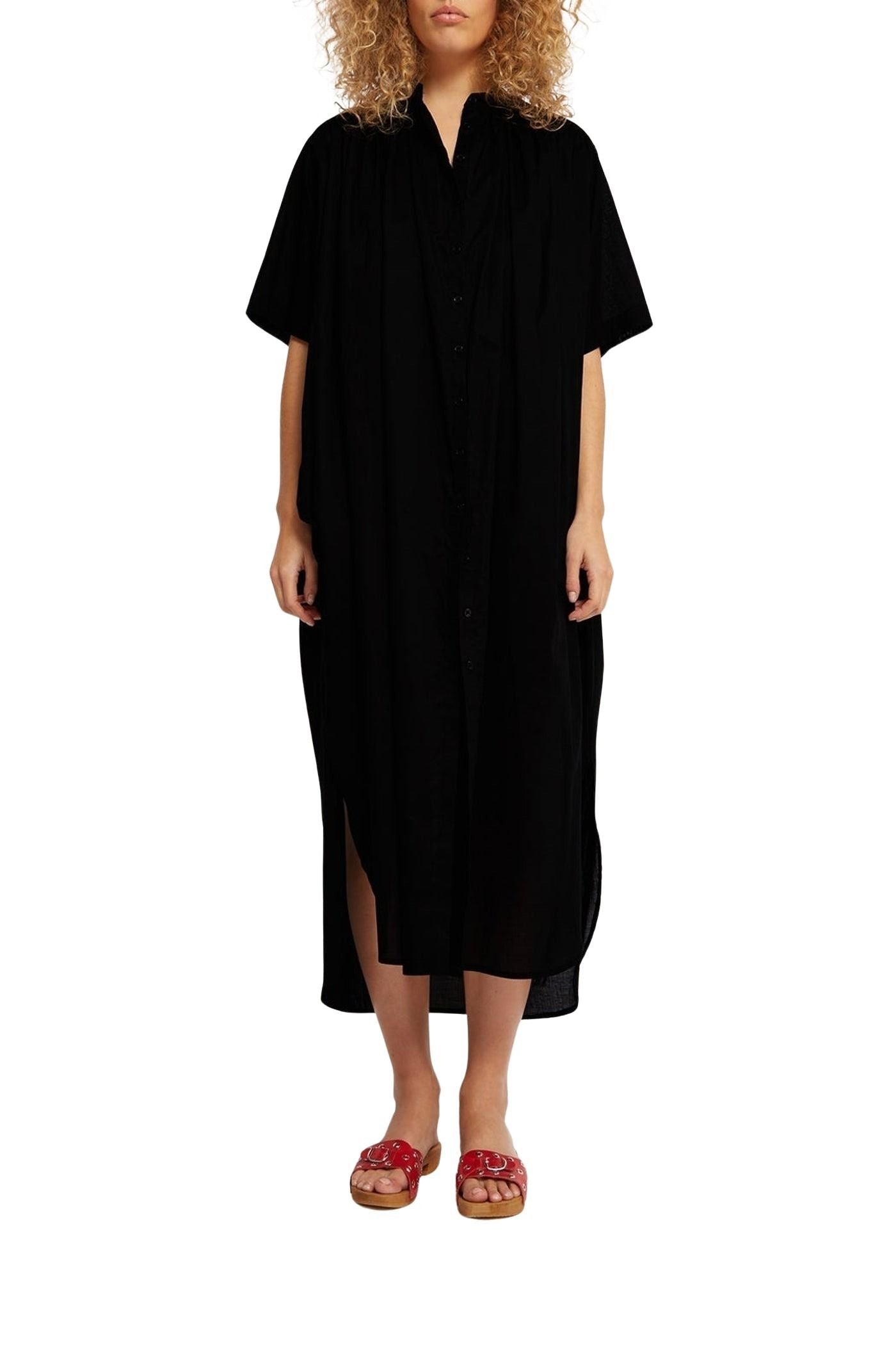 Robe midi Page en coton - Charbon