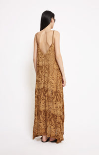 Robe longue Pulp en soie - Caramel