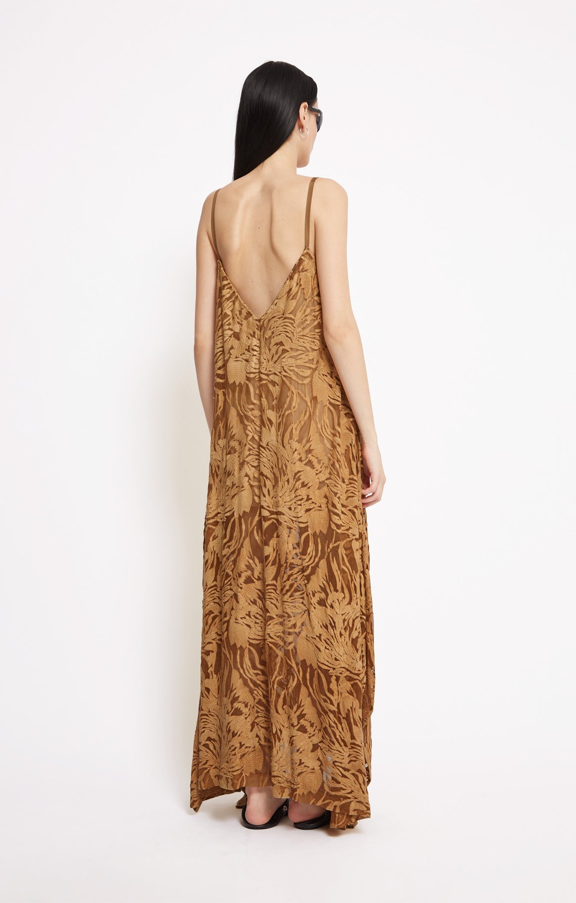 Robe longue Pulp en soie - Caramel