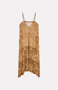 Robe longue Pulp en soie - Caramel