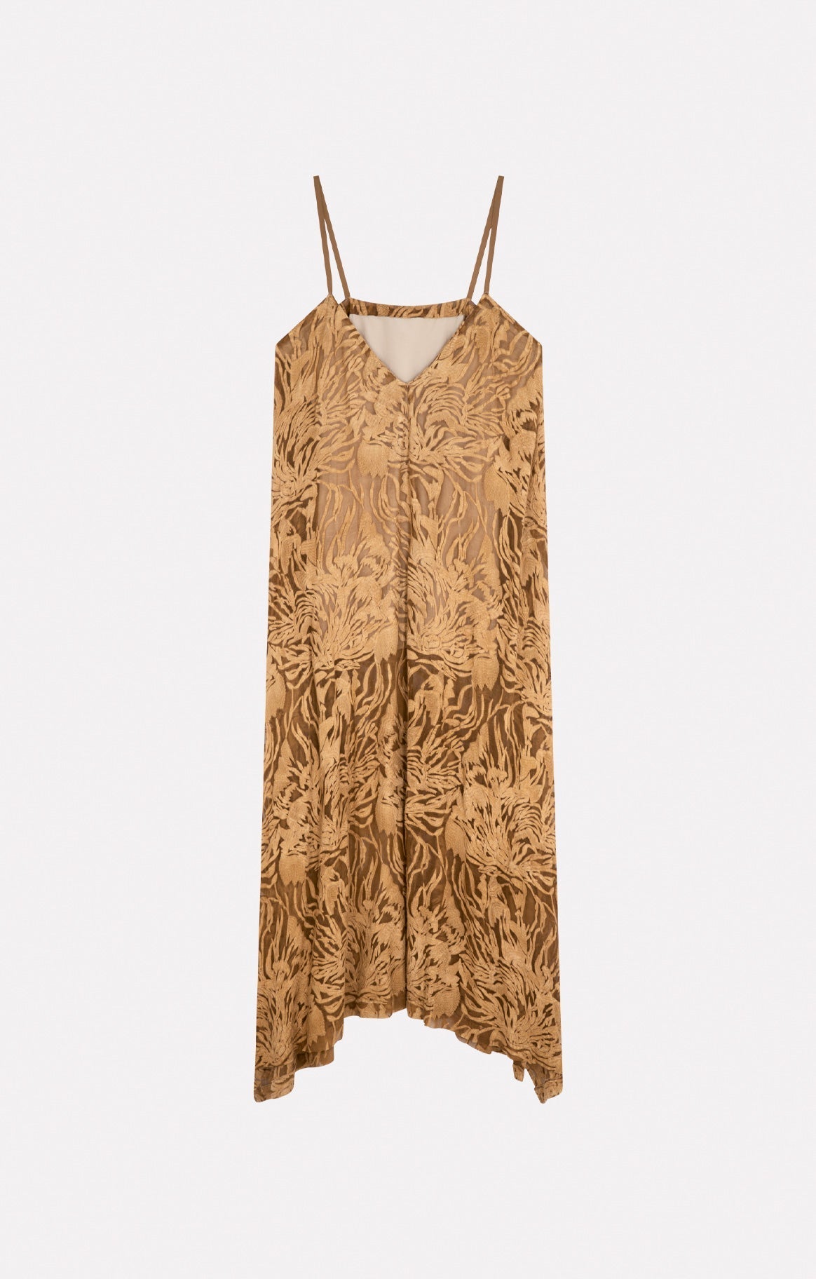 Robe longue Pulp en soie - Caramel