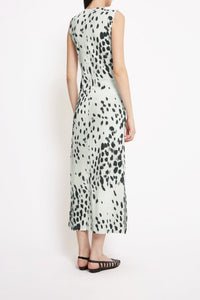 Rosalia short dress with slits - Animal