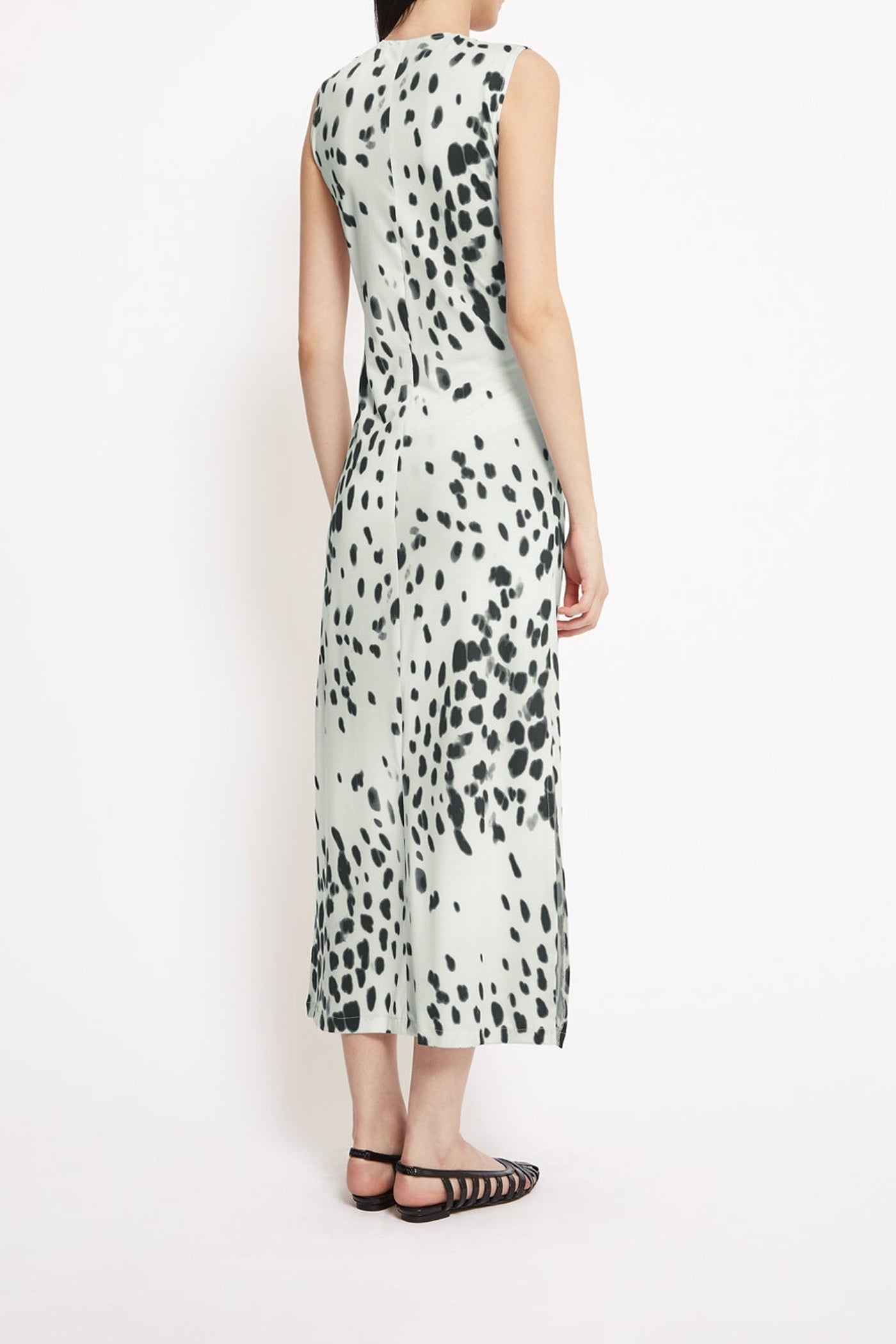 Rosalia short dress with slits - Animal