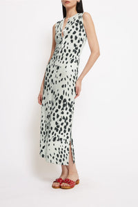Rosalia short dress with slits - Animal