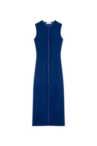 Robe longue Rosalia à fentes - Outremer