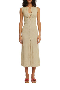 Rosalia maxi dress with slits - Vanilla
