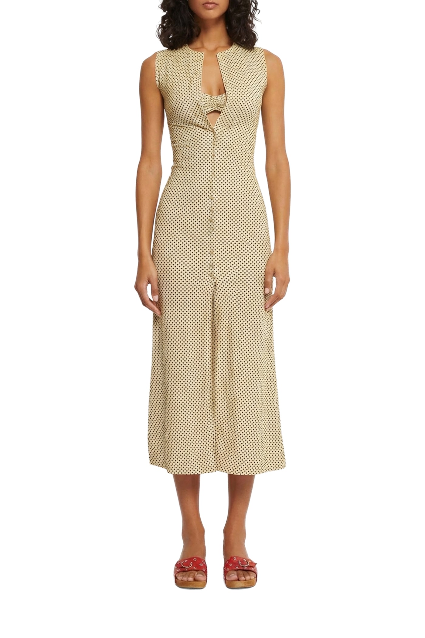 Rosalia maxi dress with slits - Vanilla
