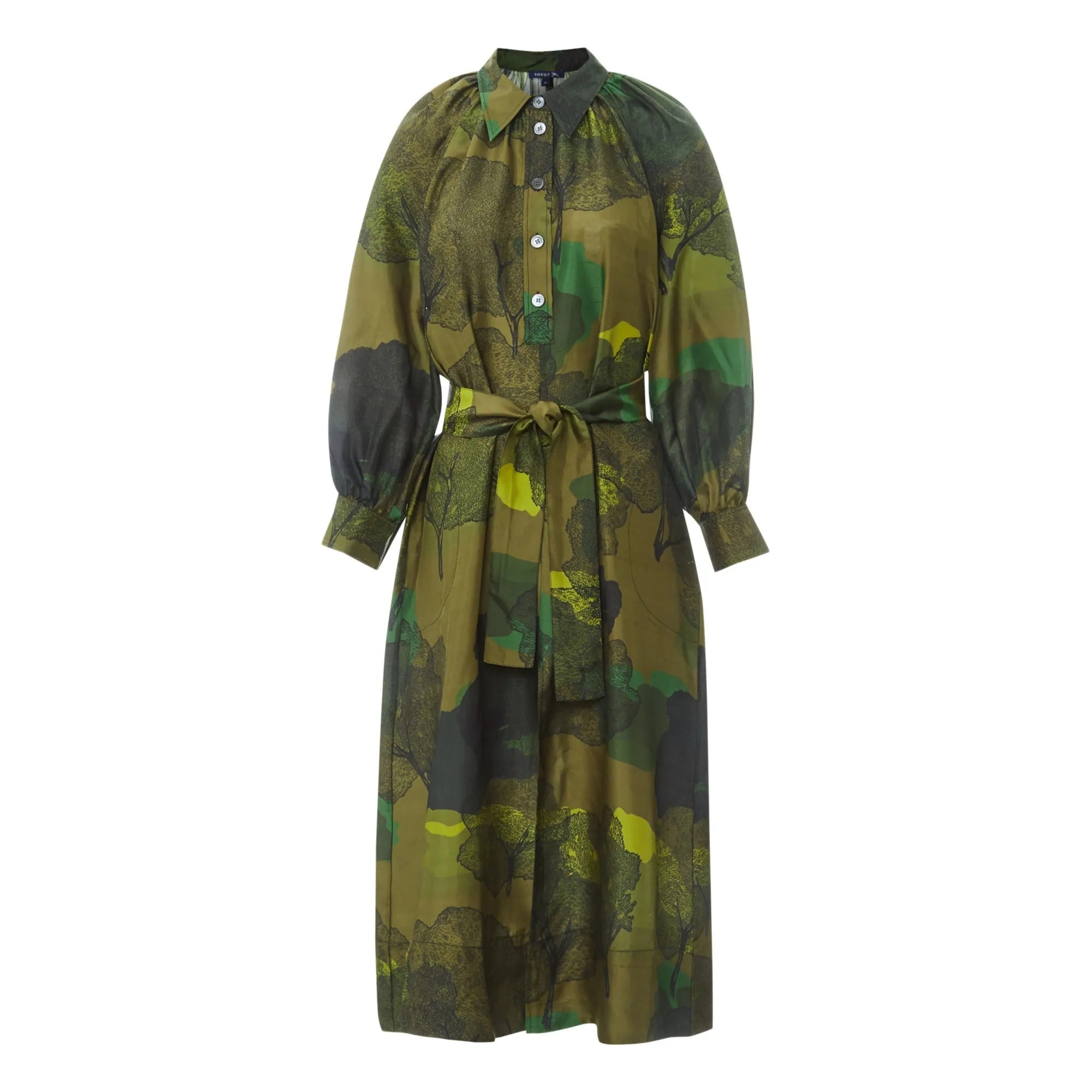 MULTICO VERT _ Robe Savane en soie - Multico vert