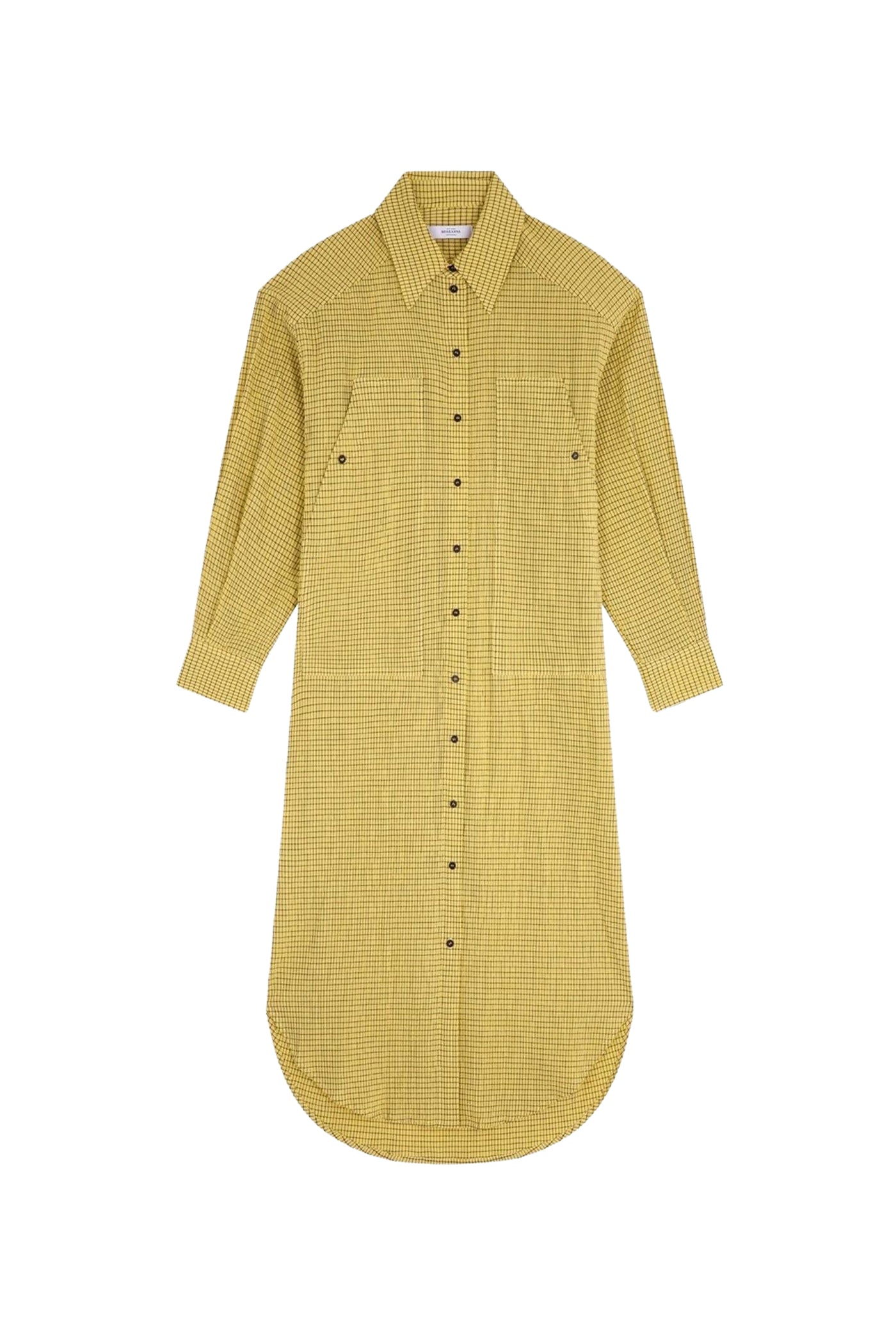 Scoop midi dress in cotton - Yellow