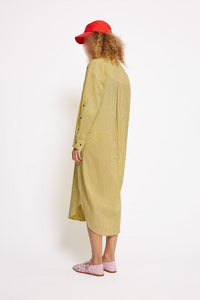 Scoop midi dress in cotton - Yellow