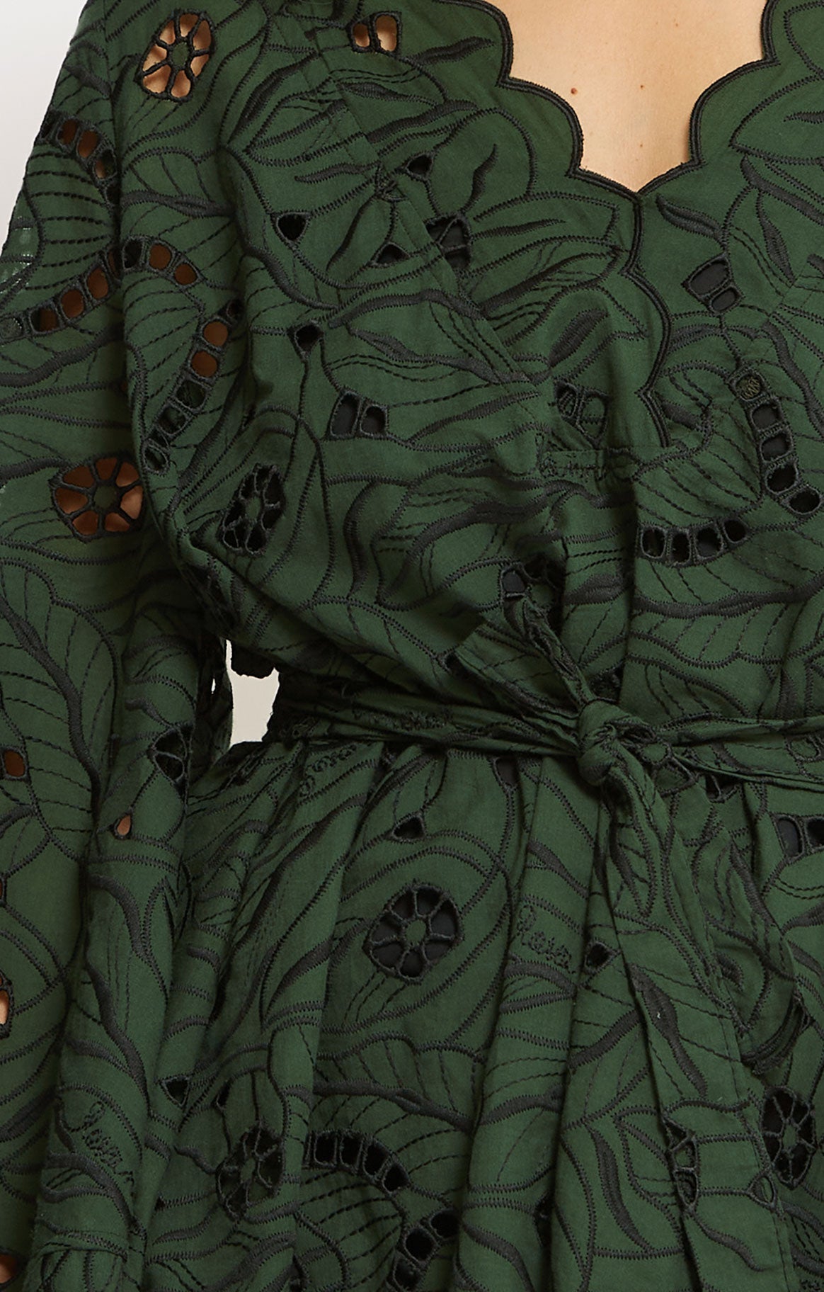 Robe courte Sergio à col V - Green