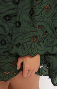 Robe courte Sergio à col V - Green