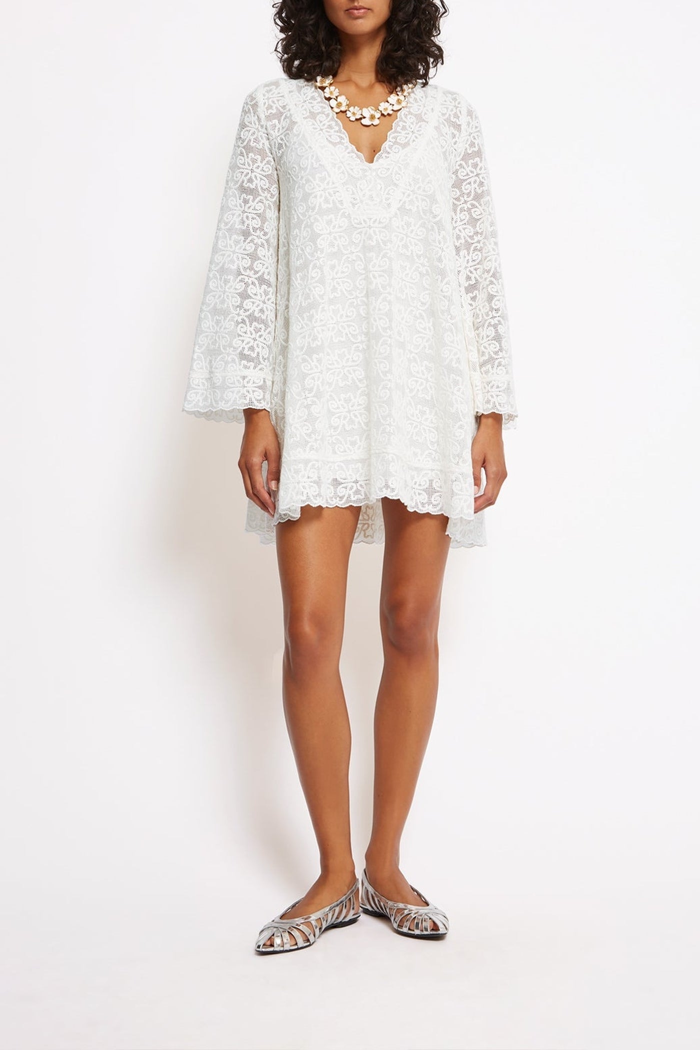 Robe courte Sergio en coton - Blanc