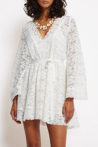 Robe courte Sergio en coton - Blanc