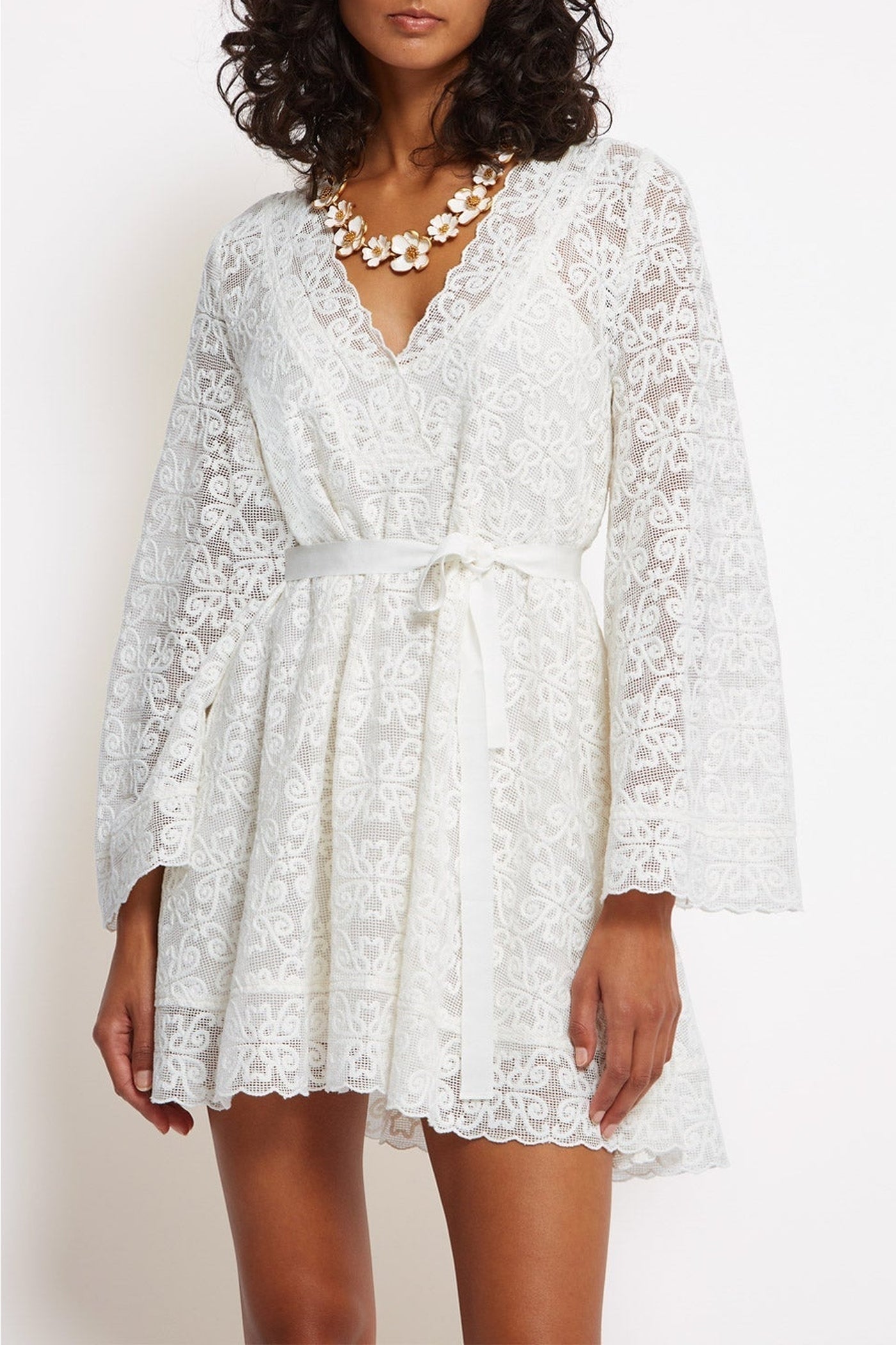 Robe courte Sergio en coton - Blanc