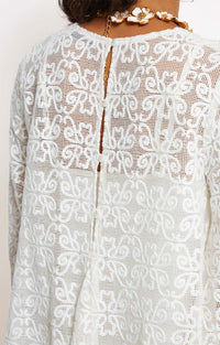 Robe courte Sergio en coton - Blanc