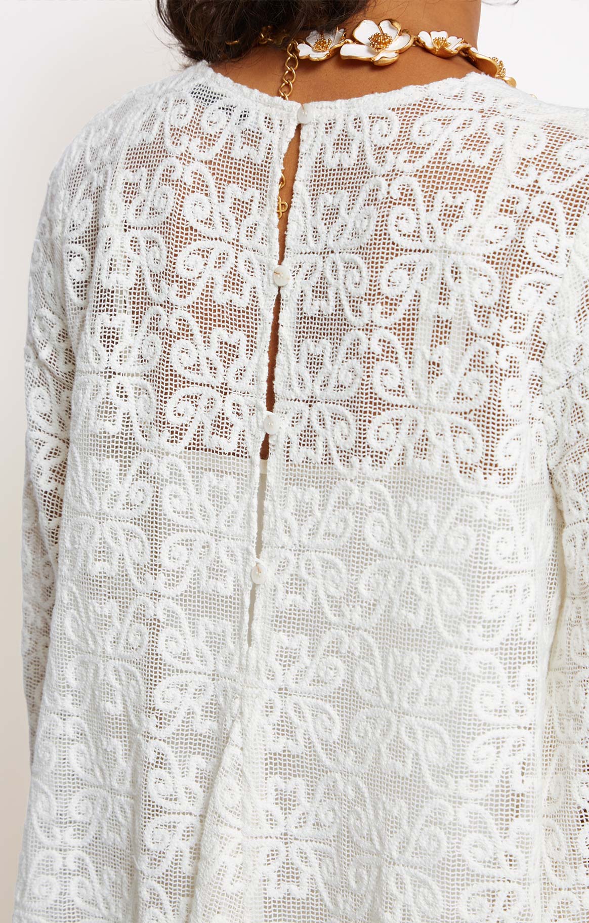 Robe courte Sergio en coton - Blanc