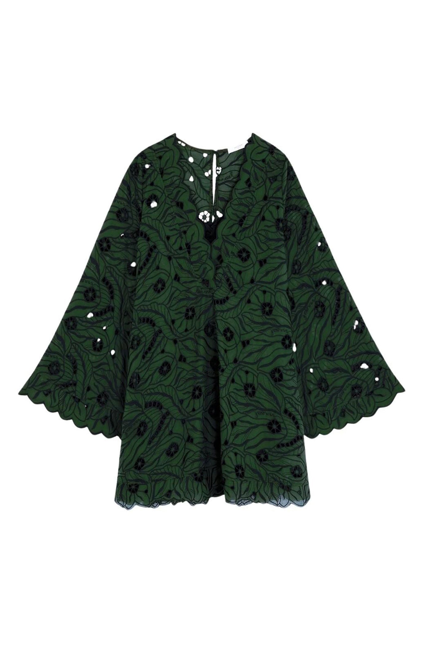 Robe courte Sergio à col V - Green