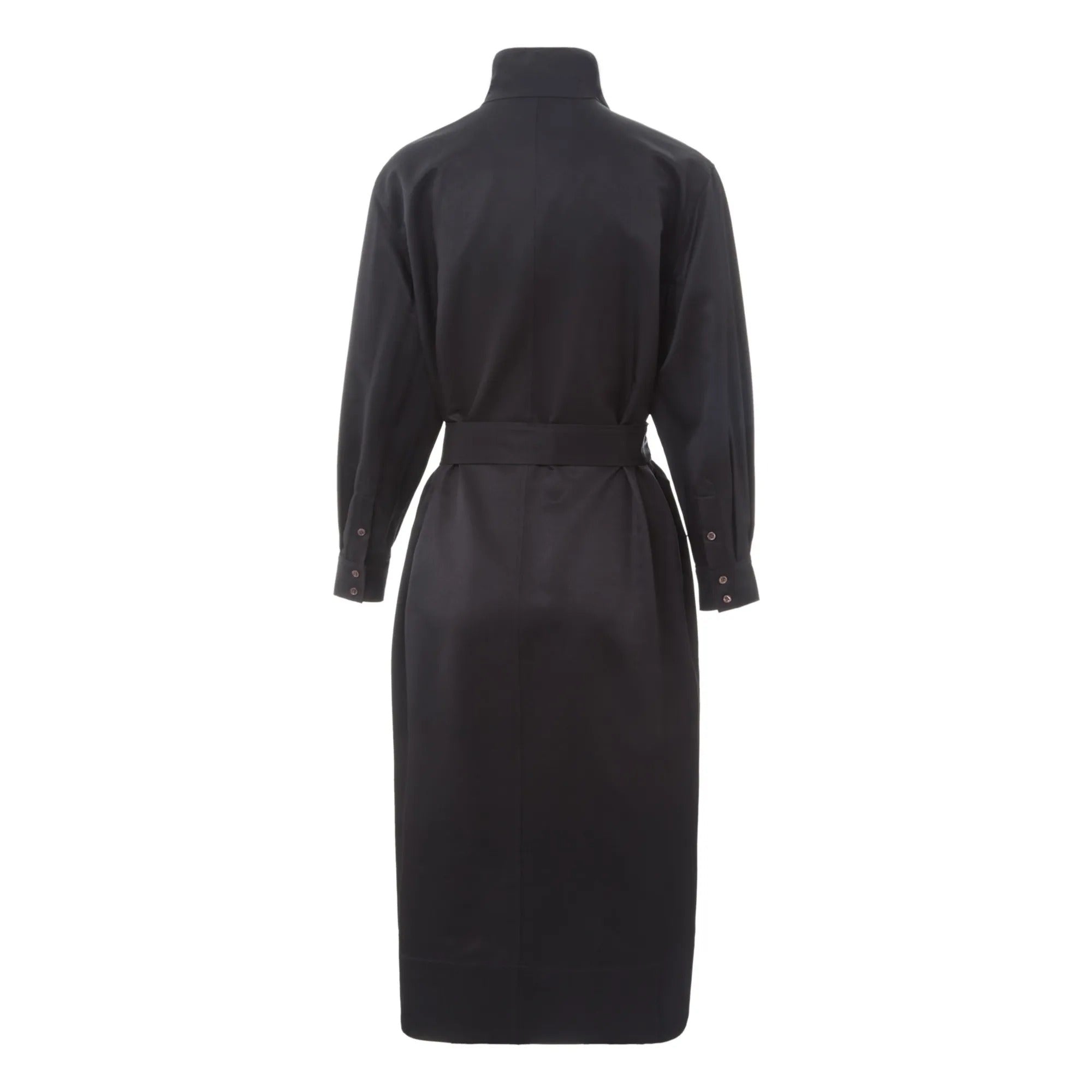 NOIR _ Robe Syrah en laine et soie - Noir