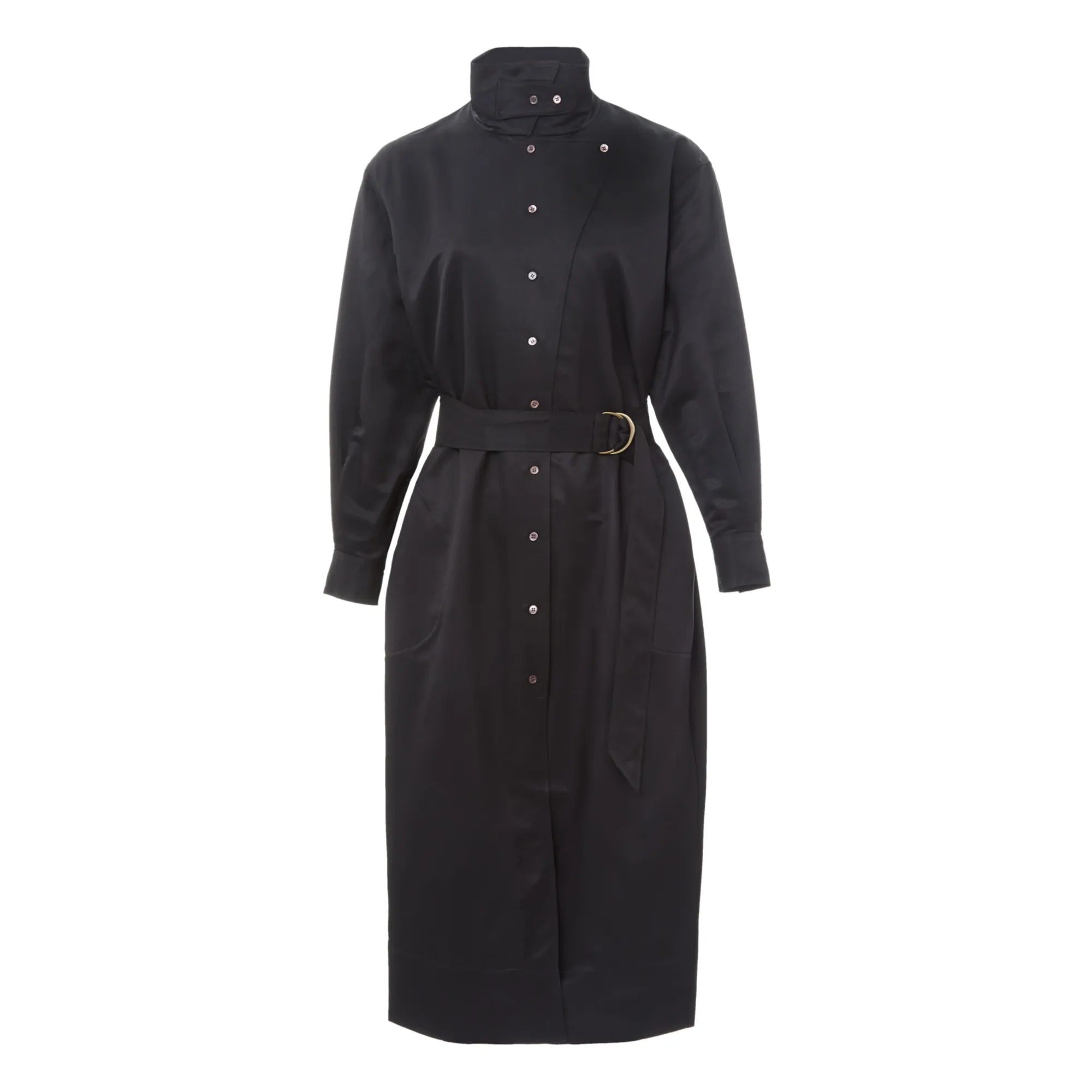 NOIR _ Robe Syrah en laine et soie - Noir