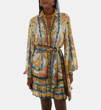 CHECK VUE_Mosaic Garden Soft Blue Robe courte - Mosaic Garden Soft Blue