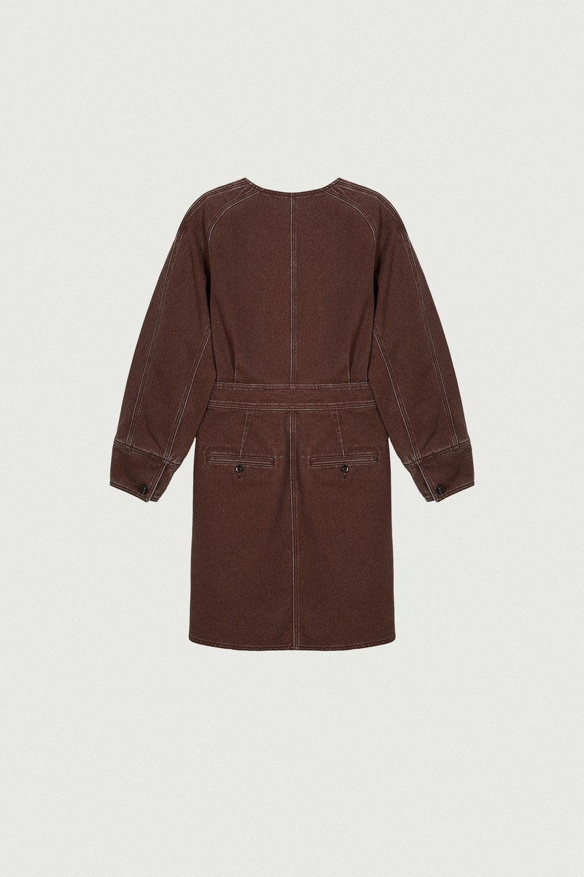 AUBERGINE _ Robe Norvege en coton - Aubergine